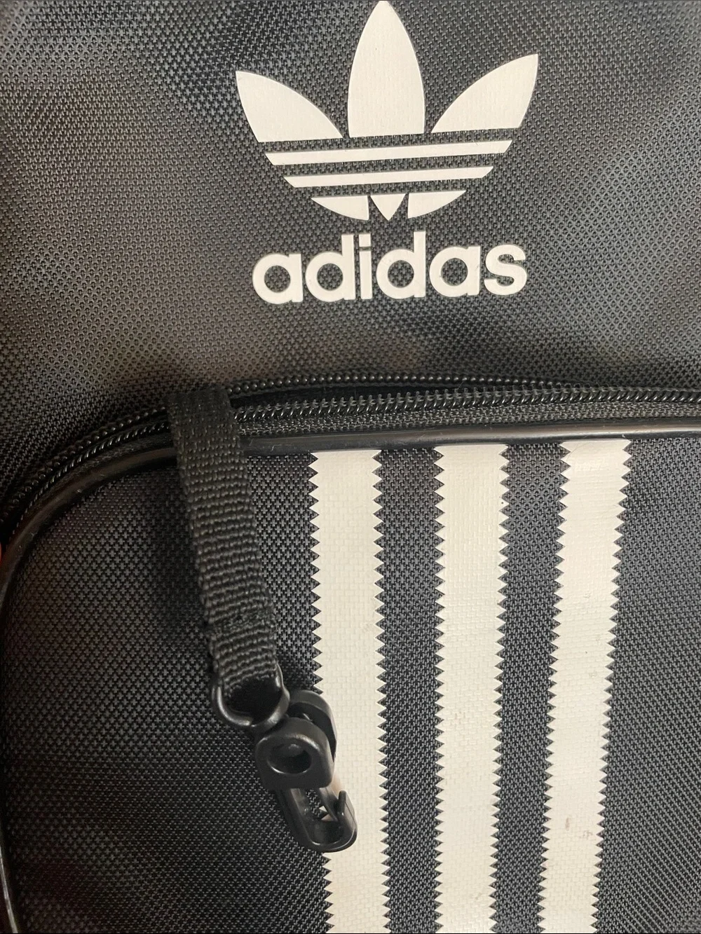adidas Black Mini Backpack with White Logo and Stripes - Picture 6 of 6